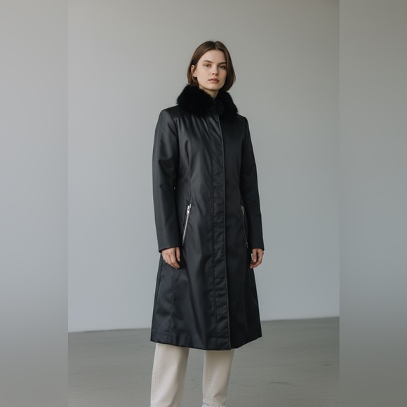 Prada black nylon padded fox collar coat - Picture 10 of 10